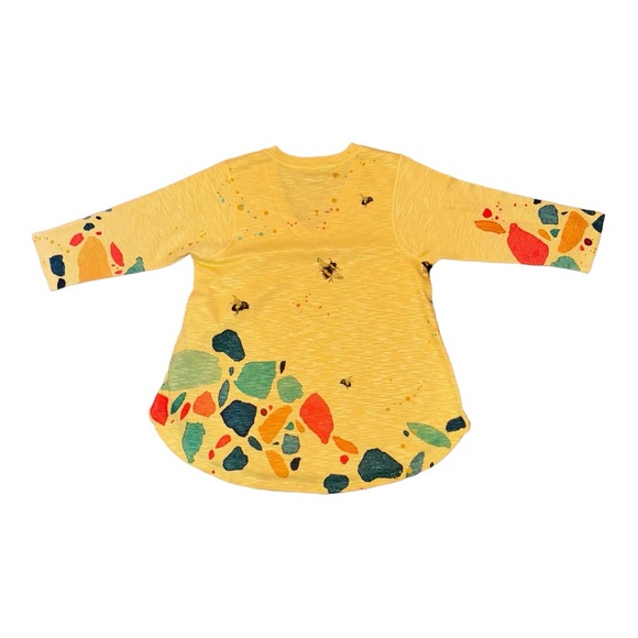 INOAH Art To Wear Yellow Sweater Size Small - Picture 6 of 9